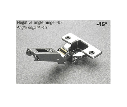 Salice - Negative 45Â° Angle Dowel Self-Close Clip-on Hinge