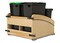 Single Black 50 Qt. Craftsman Collection Solid Maple Bottom Mount Pullout Waste Container w/ Black Accents, (1) Lid and BLUM Soft-Close Slides
