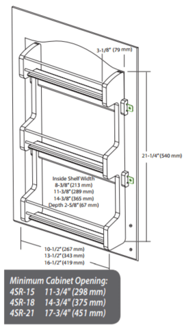 Rev-A-Shelf - 10-1/2" Maple Door Storage Spice Rack Wall Accessories