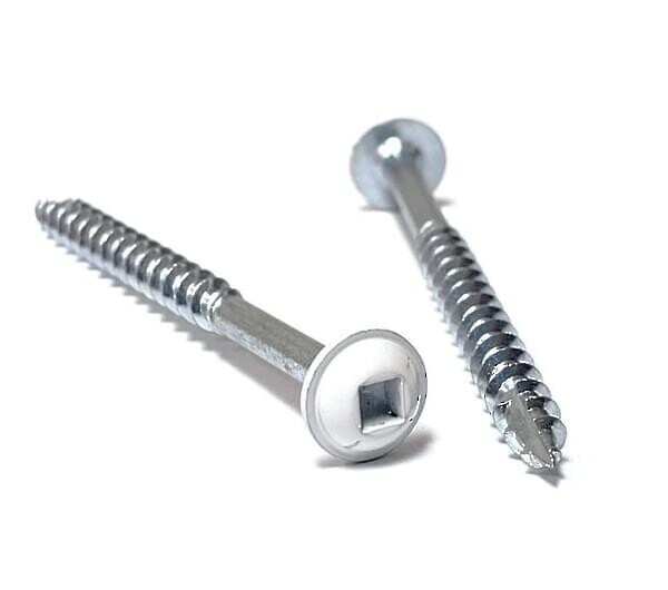 #10 x 4" White Round Washer Head #2 Square Drive Deep Thread T17