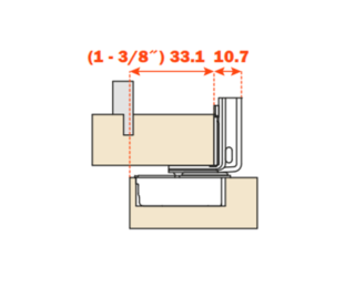 Salice - 106Â° Screw-on 1 3/8" Overlay - Zero Protrusion Soft-Close Hinge w/ Deactivation Switch