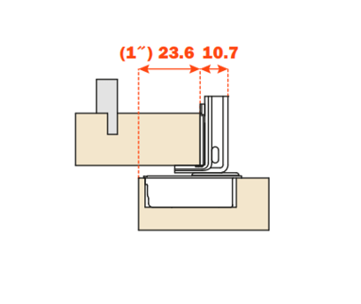 Salice - 106Â° Screw-on 1" Overlay - Zero Protrusion Soft-Close Hinge w/ Deactivation Switch