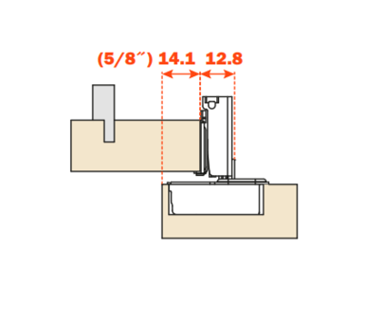 Salice - 106Â° Screw-on 5/8" Overlay Soft-Close Hinge w/ Deactivation Switch