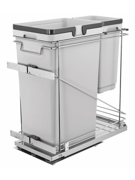 Salice - 11-1/2" Single 50 Quart Soft Close Waste Recycle Pullout