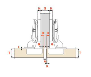 Salice - 110Â° Knock-in Half Overlay Self-Close Hinge