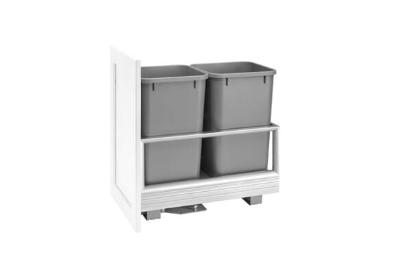 Rev-A-Shelf - 12-1/8" Double 27qt Bottom Mount Rev-A-Motionâ€š Aluminum Frame Waste Containers