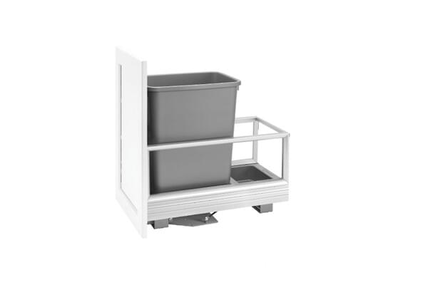 Rev-A-Shelf - 12-1/8" Single 35qt Bottom Mount Rev-A-Motionâ€š Aluminum Frame Waste Containers