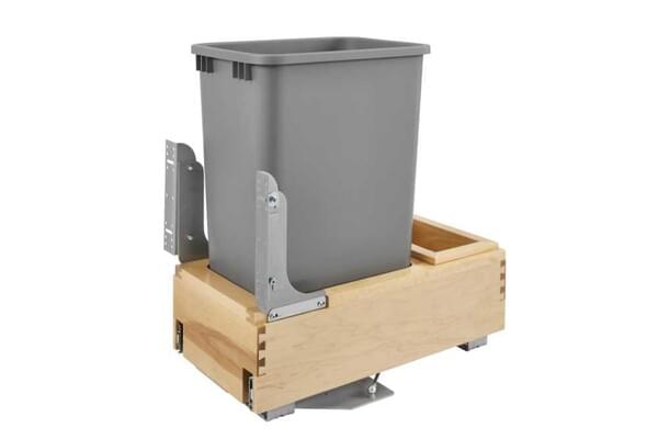 Rev-A-Shelf - 12" - Single 50qt Bottom Mount Rev-A-Motionâ€š Wood Waste Containers