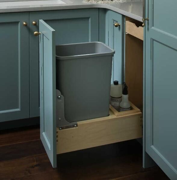 Rev-A-Shelf - 12" - Single 50qt Bottom Mount Rev-A-Motionâ€š Wood Waste Containers