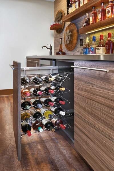 Rev-A-Shelf - 14-1/8" Base Cabinet Pullout Wine Organizer w/ Soft-Close