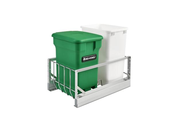Rev-A-Shelf - 15" Double 35qt Soft-Close w/ Blum Movento Slides Recycle Centers