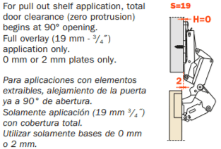 Salice - 155Â° "0 Protrusion" Screw-on Full Overlay Soft-Close Hinge