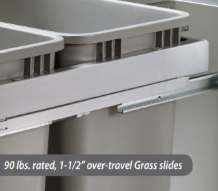 Rev-A-Shelf - 16-1/2" Double 50qt Soft Close Waste Container