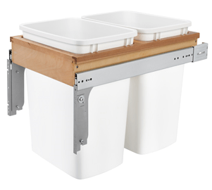 Rev-A-Shelf - 18" - Double 35qt Top Mount Wood Waste Containers