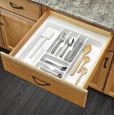 Rev-A-Shelf - 21-7/8" White Cut-To-Size Insert Cutlery Organizer for Drawers