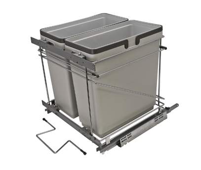 Salice - 21" Double 35qt Under Mount Soft-Close Waste Recycle Pullout