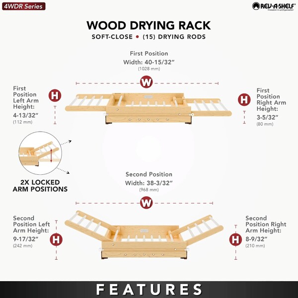 24" Wood Drying Rack Drawer w/ BLUM Soft-Close Slides