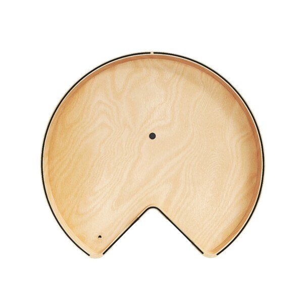 32" Craftsman Collection Solid Maple Kidney-Shaped Lazy Susan for Corner Base Cabinets w/ Swivel Bearing and Black Accents