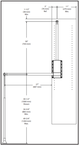 Rev-A-Shelf - 35" to 48" Chrome/Black Pull-Down Closet Rod