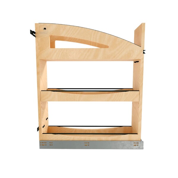 5" Craftsman Collection Solid Maple Base Cabinet Pullout Organizer w/ Black Accents and BLUM Soft-Close Slides