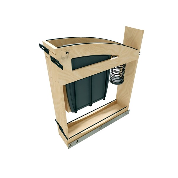 5" Craftsman Collection Solid Maple Knife Block Pullout Organizer w/ Black Accents and BLUM Soft-Close Slides 