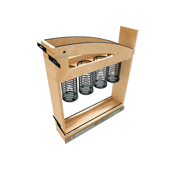 5" Craftsman Collection Solid Maple Utensil Pullout Organizer w/ Black Accents and BLUM Soft-Close Slides