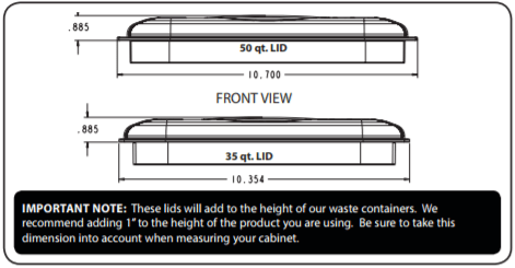 Rev-A-Shelf - 50qt - Green Lids for Polymer Waste Containers