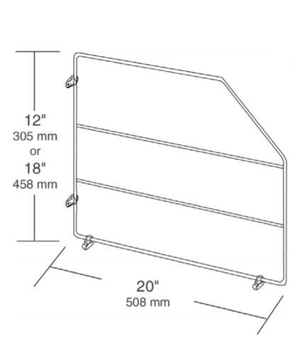 Rev-A-Shelf - 597 - Chrome Tray Divider 18 inch High with Clips