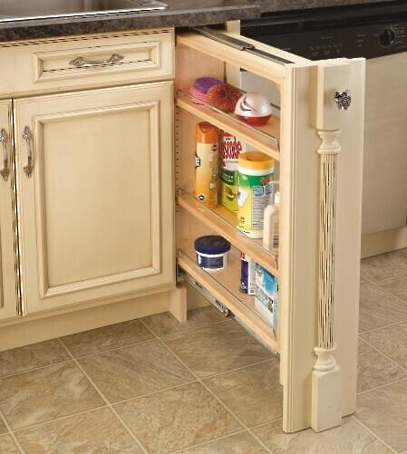 Rev-A-Shelf - 6" Filler Pullout Organizer with Ball Bearing Soft-Close