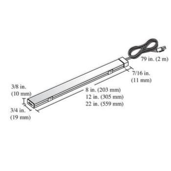 8" - 3W 12V Nickel Linear SimpLED 5000K Cool White