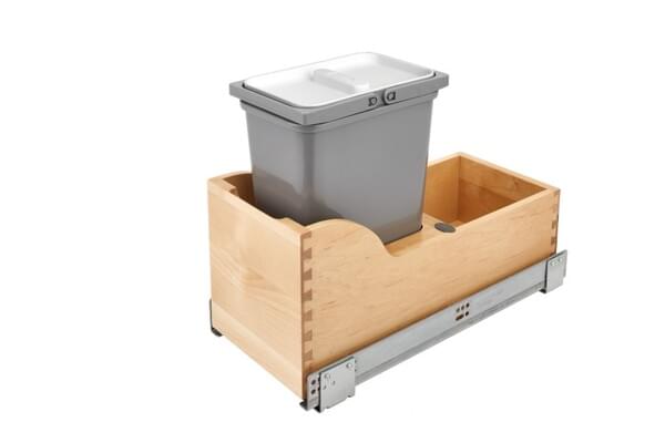 Rev-A-Shelf - 8-5/8" Maple Bottom Mount Vanity Waste Container