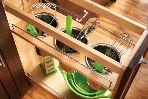 Rev-A-Shelf - 8" Base Cabinet Pullout Utensil Base Organizer Blumotion Soft-Close