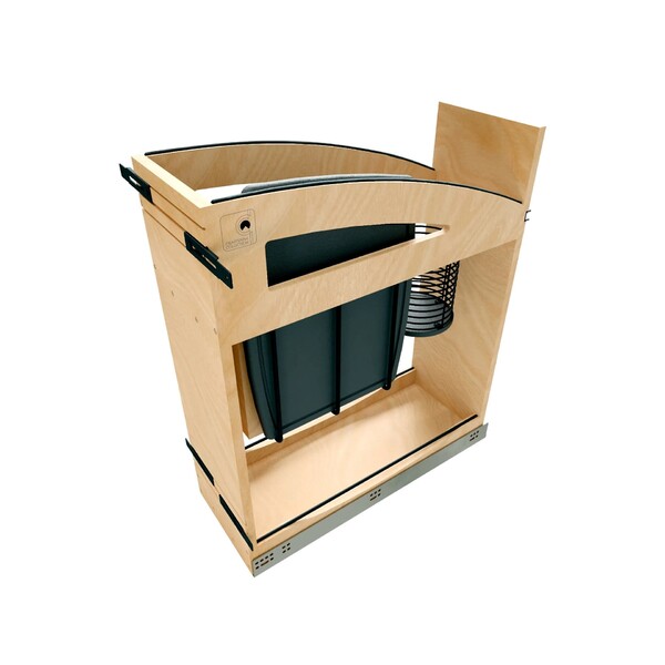 8" Craftsman Collection Solid Maple Knife Block Pullout Organizer w/ Black Accents and BLUM Soft-Close Slides 