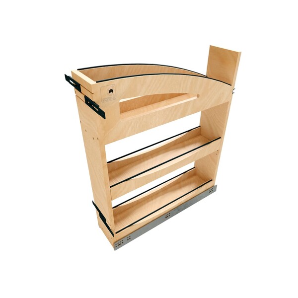 9" Craftsman Collection Solid Maple Base Cabinet Pullout Organizer w/ Black Accents and BLUM Soft-Close Slides