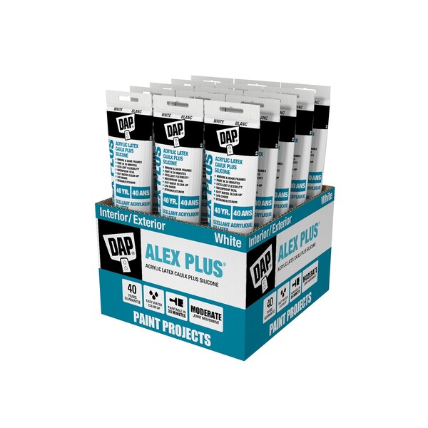 Alex Plus Acrylic Latex Caulk Plus Silicone Tube 162ml White