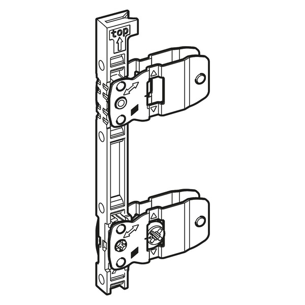 AvanTech YOU Drawer front connector for side profile, height 187 / 251 mm, screwing on