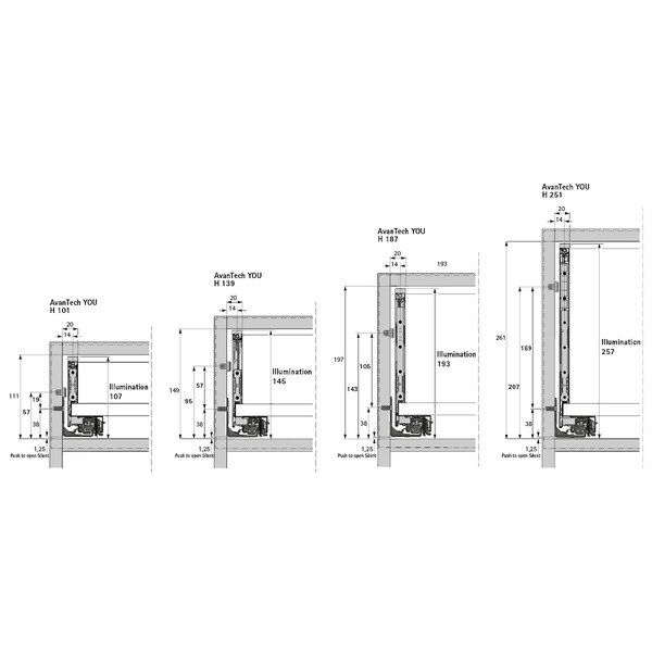 AvanTech YOU Illumination design profile (trimmable), Anthracite, NL 270-550 mm