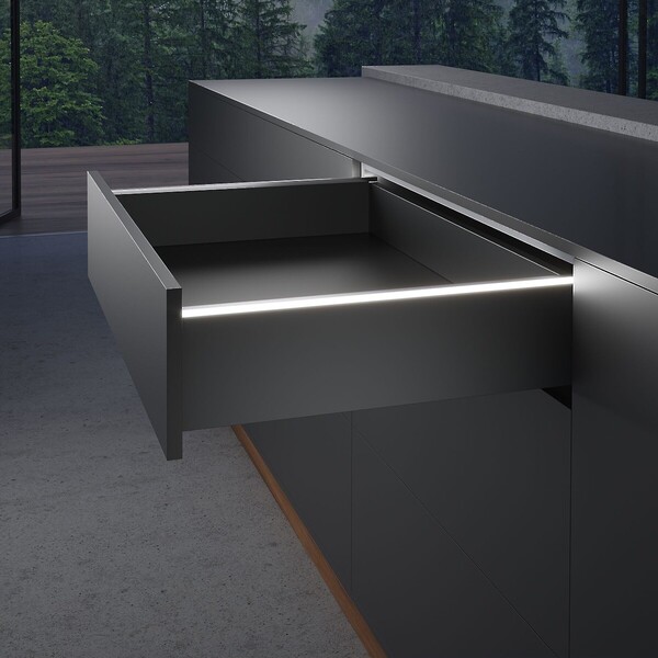 AvanTech YOU Illumination design profile (trimmable), stainless steel look, NL 270-550 mm