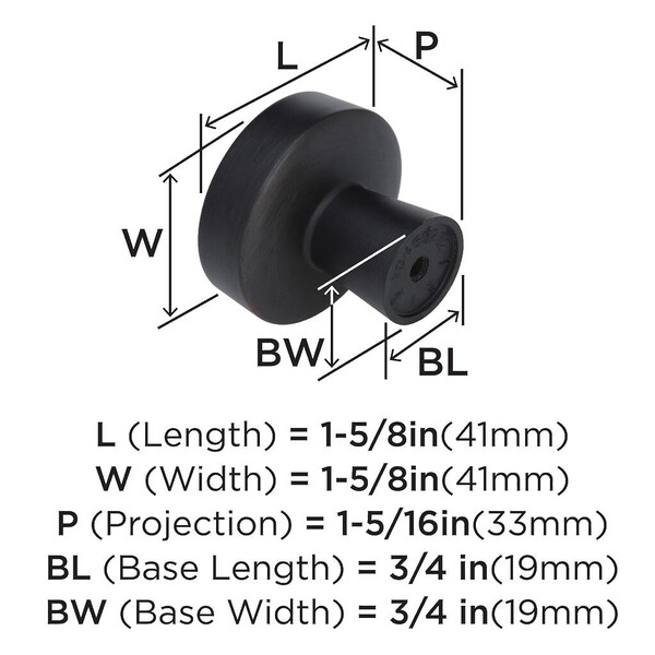 Blackrock 1-3/4" Round Knob Oil Rubbed Bronze
