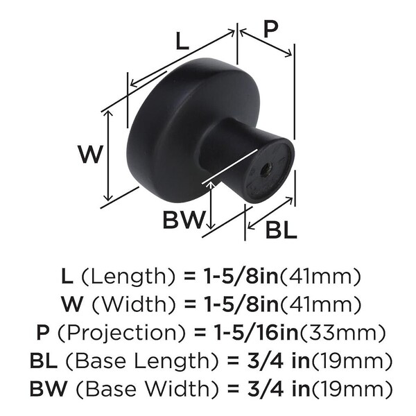 Blackrock 1-3/4" Round Knob Black Bronze