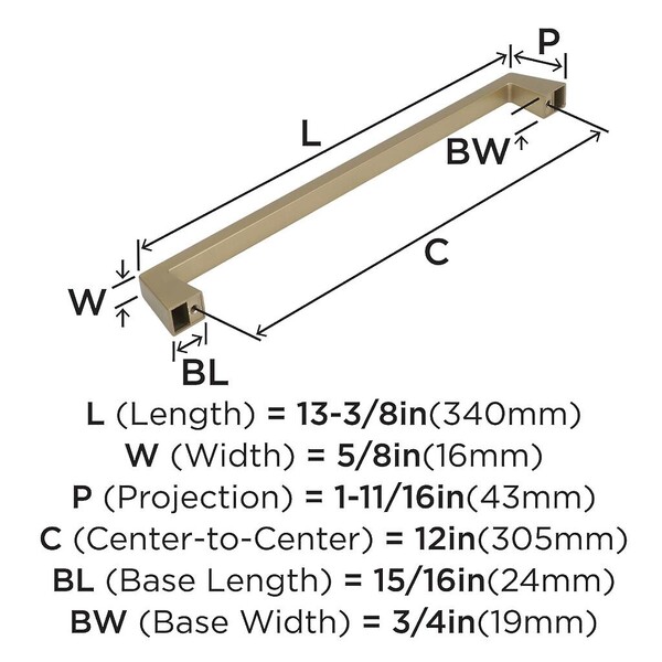 Blackrock - 12" Appliance Pull CC Golden Champagne