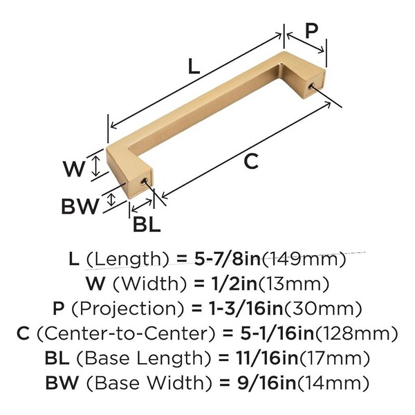 Blackrock 128mm CC Pull Champagne Bronze