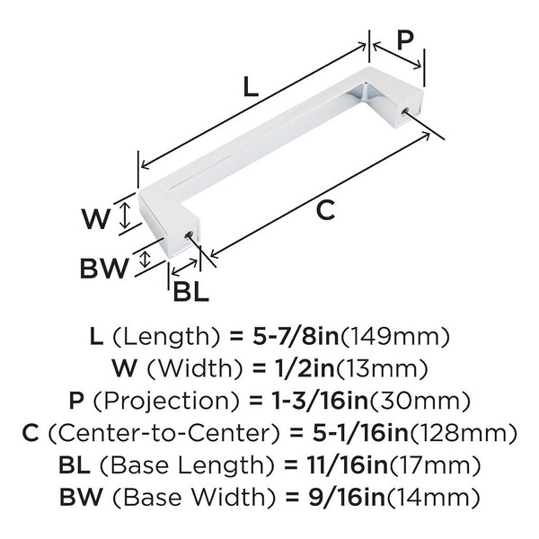 Blackrock 128mm CC Pull Polished Chrome