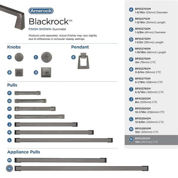 Blackrock 160mm CC Pull Gun Metal