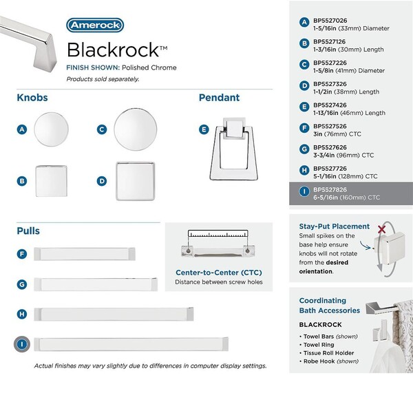 Blackrock 160mm CC Pull Polished Chrome