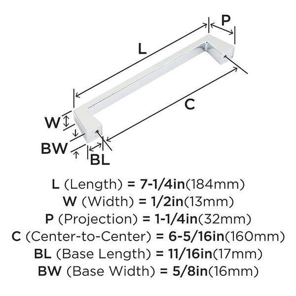 Blackrock 160mm CC Pull Polished Chrome