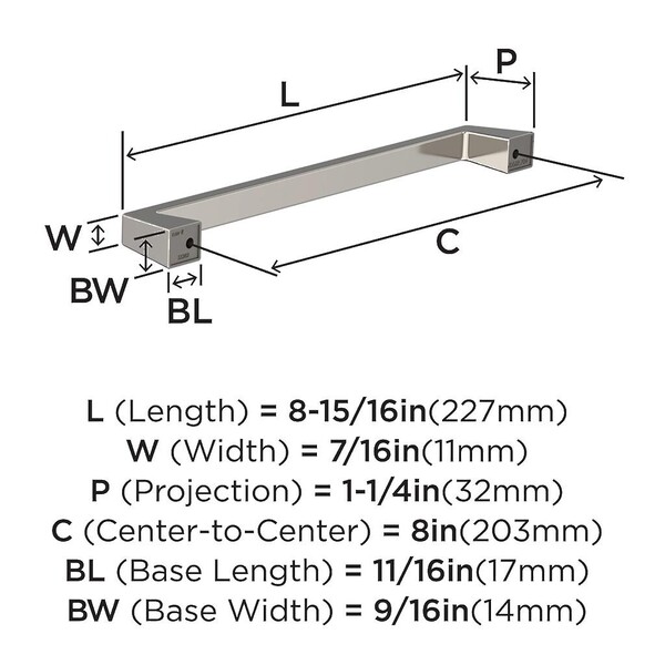 Blackrock - 8" CC Pull Polished Nickel