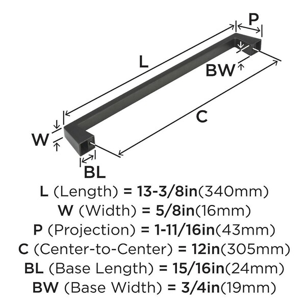 Blackrock - Appliance Pull 12" CC Black Bronze Bar Pull