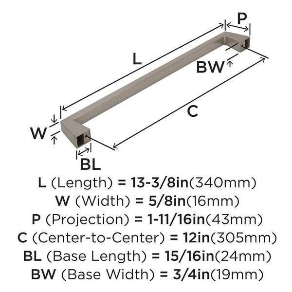 Blackrock - Appliance Pull 12" - Satin Nickel Bar Pull