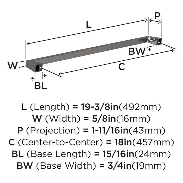Blackrock Appliance Pull 18" CC Gunmetal